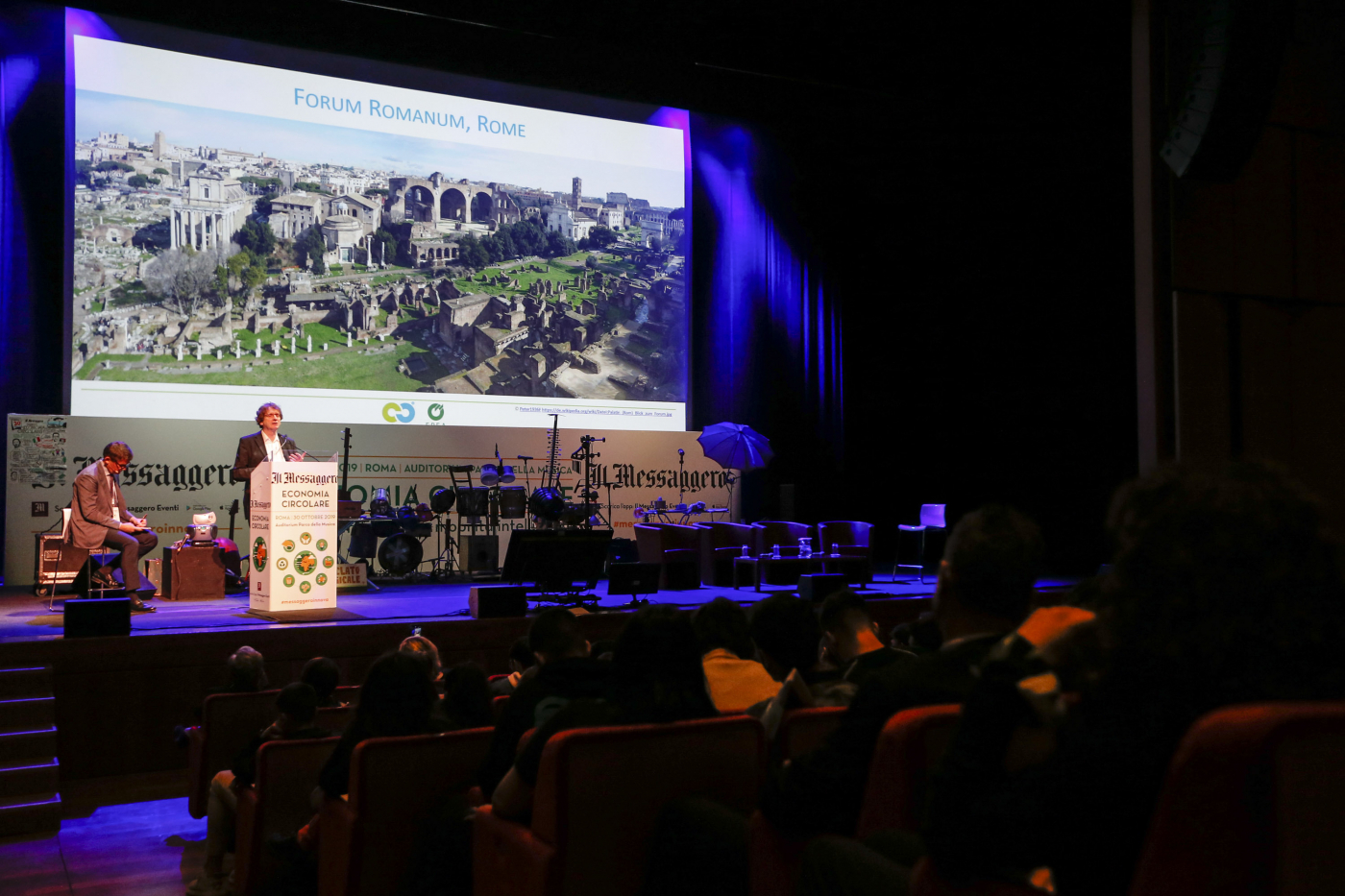 Evento Il Messaggero Economia Circolare - Auditorium Parco della Musica, nella foto: l’intervento di Michael Braungart (foto Andrea Giannetti/Ag.Toiati) Andrea Giannetti/Ag.Toiati