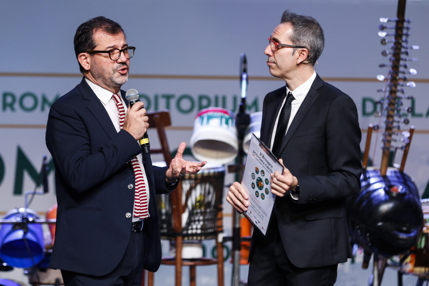 Evento Il Messaggero Economia Circolare - Auditorium Parco della Musica, nella foto: Alvaro Moretti con Filippo Solibello (foto Andrea Giannetti/Ag.Toiati) Andrea Giannetti/Ag.Toiati